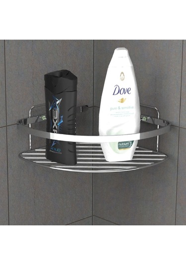 Ahlez Ömür Boyu Paslanmaz Krom Tek Kat Köşe Süngerlik Şampuanlık