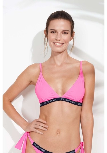 U.S. Polo Assn. Kadın Pembe Geniş Üçgen Bikini Üst 21501