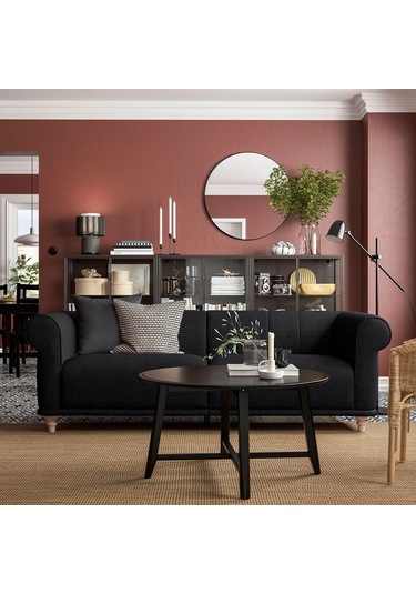 Ikea Antrasit Şık Kanepe - 3'lü Kanepe