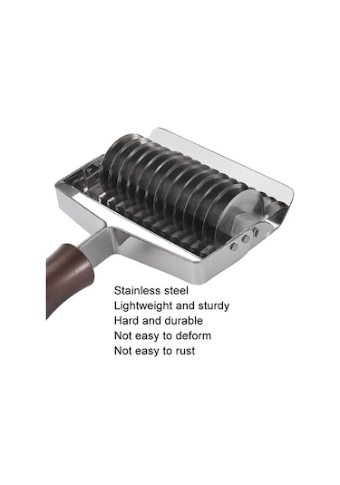 Primepickings Siyah Ahşap Saplı 304 L Paslanmaz Erişte Kesici, Kalınlaştırıcı Mutfak Kullanımı Diğer