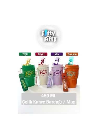 Shotay Çelik 450 Ml Kahve Bardağı / Mug 6 Saat Sıcak/soğuk Taşıma Askılı 001