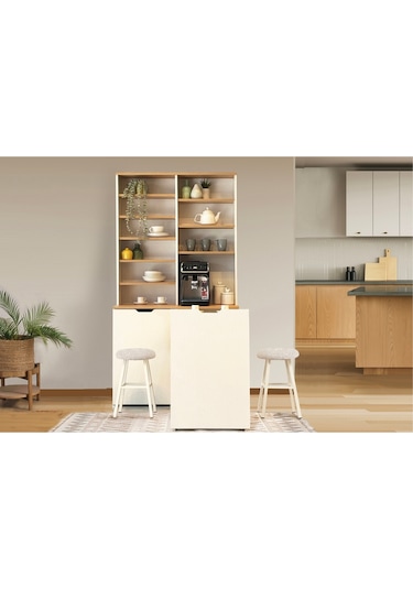 Florence Kahve Köşesi Katlanabilir Masalı Krem Sedef 70 Cm Krem - Sedef Florence Kahve Köşesi Katlanabilir Masalı Krem Sedef 70 Cm Krem - Sedef