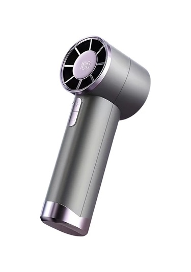Mini Taşınabilir El Fanı 100 Hızı Turbo Masaüstü Fan Led Ekran İle Usb Pil Sey Mor