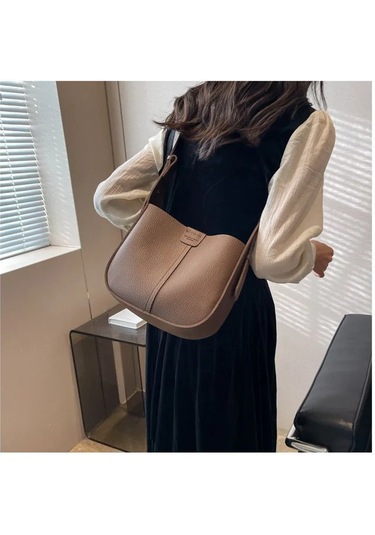 Springsun 2024 Yeni Model Kadın Çanta, Pu Materyal, İki Büyüklükte Büyük+küçük , Tek Omuz/çapraz Çantası, Kahverengi, Moda Sırt Çantası Kahverengi