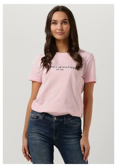 Tommyhilfiger Organik Pamuk Bayan T-shirt Pembe - Pudra