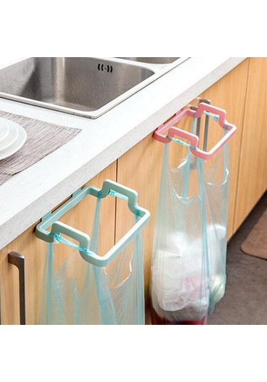 Asılı Çöp Çöp Torbası Tutucu Çöp Rafı Dolap Dolap Depolama Bez Askısı Çöp Kutusu Kutusu Mutfak Aksesuarları Alet Pembe