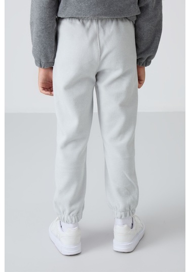 Tommy Life Taş Kalın Yumuşak Dokulu Standart Fit Nakışlı Polar Erkek Çocuk Eşofman Alt - 11220 Taş