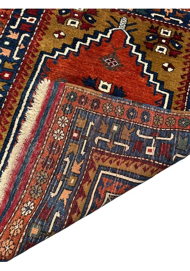 El Dokuma Antika 97x120 Dazkırı Halısı Koleksiyonluk Kök Boya Kiremit