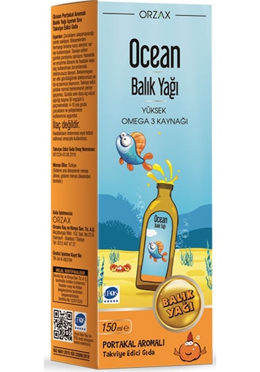 Orzax Ocean Omega3 Şurup 150 Ml - Portakal