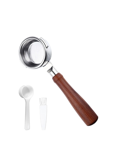 58mm Dipsiz Portafilter 2 Kulaklı Expresso Dipsiz Çıplak Kahverengi Kahverengi