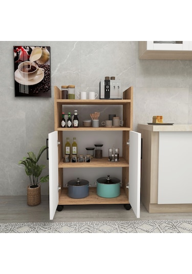 Arnetti Mutfak Banyo Tiraks Çok Amaçlı Dolap Atlantik Çam Beyaz