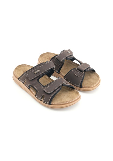 Gezer Feıchtıngen Erkek Yazlık İç Taban Hakiki Deri Çift Cırtlı Ayarlanabilir Rahat Taban Günlük Ter Kahve