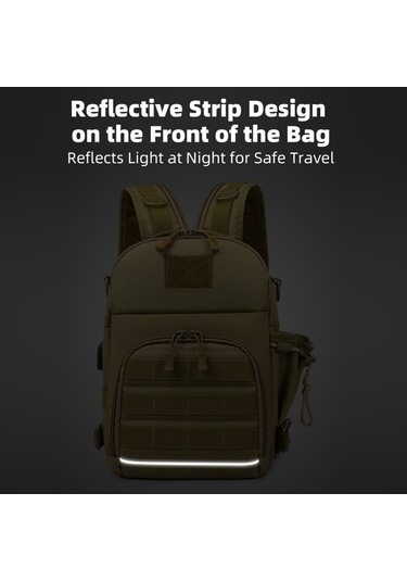 Createtech Kamuflaj Omuz Çantası - Şarjlı, Göğüs, Binicilik, Balıkçılık, Unisex Çok Renkli