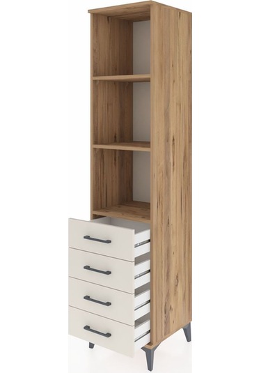 Hyperion Dolap 3 Raflı 4 Çekmeceli 44x44x195 Çam-aytaşı Çam