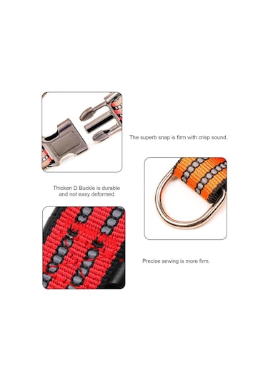 Geeroyoo "yansıtıcı Nylon Köpek Tasması - Ayarlanabilir Ve Rahat, Orta/büyük Boy Köpekler İçin" Turuncu