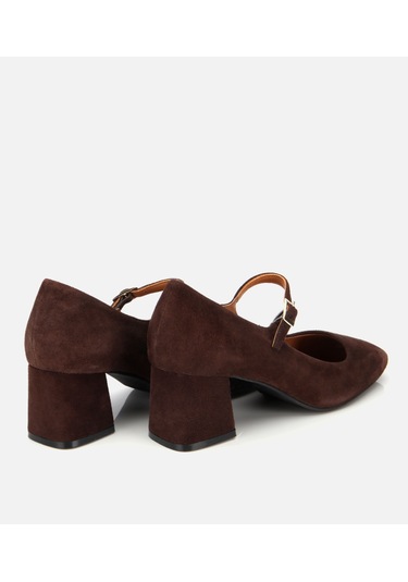 Hotiç Kadın Süet Deri Mary Jane Kahverengi Kalın Topuklu Ayakkabı 01ayh317660a480 01ayh317660a480 Kahverengi