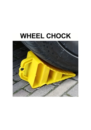 Elmpaly Sarı Kaymaz Tekerlek Takozu Taşıma Kulplu Karavan Karavana Araba Kamyon