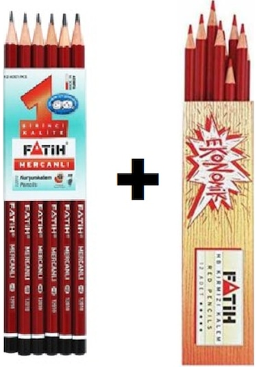 Fatih Mercanlı Kurşun Kalem 12 Adet Kırmızı Kurşun Kalem 12 Adet