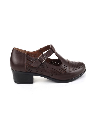Castle Black 24565 Hakiki Deri Günlük 4 Cm Topuklu Kadın Ayakkabı 001