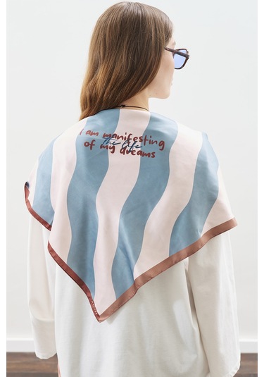 Desenli Orta Boy Saten Fular Dream Dream