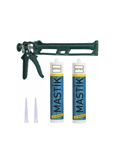 Aletçantam Çekomastik Seti -2 Adet Beyaz Silikonize Mastik + Sili Beyaz Beyaz