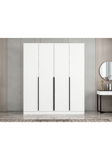 Kale Plus 4 Mebran Kapaklı 2ç Dolap Beyaz Mebran 190cm Beyaz