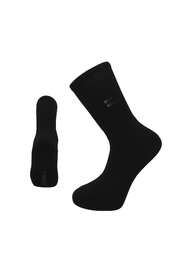 Erkek Havlu Pamuklu Kışlık Kalın Siyah Soket Çorap Termal 3'lü Paket Siyah