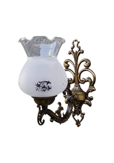 Tekli Elbe Aplik Eskitme Beyaz Camlı Kahverengi