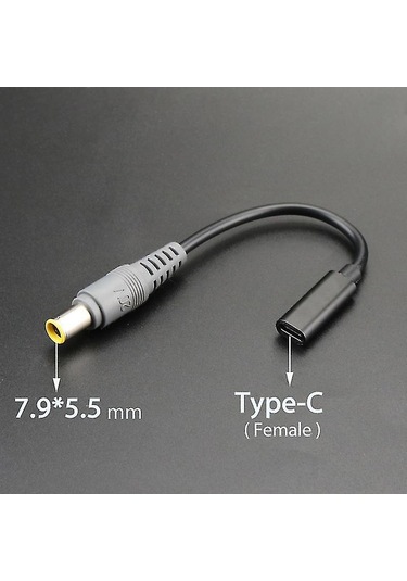 Yaozixa Usb-c Female Pd Adaptör Kablosu - 7.9x5.5mm Ve Çeşitli Dc Plug'lar İle 90w Laptop Şarjı