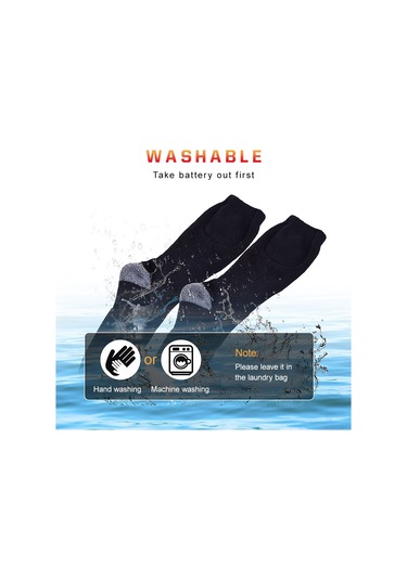 Skycity Kumaş Erkek Kadın Socks Siyah 50 C Sabit Sıcaklık Karbon Fiber Isıtıcı Ayaklık Dış Etkinlikler İçin Pil Yok, Aktarma Kablosu Dahil Siyah