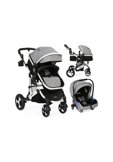 Yoyko Ultimate Travel Sistem Bebek Arabası 3 İn 1 Gri Silver