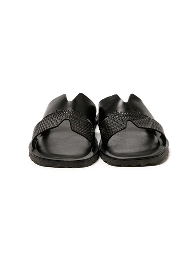 The Sandals Factory Black Sandalet Erkek M7896 The Sandals Factory Leather Upper Sandals Black