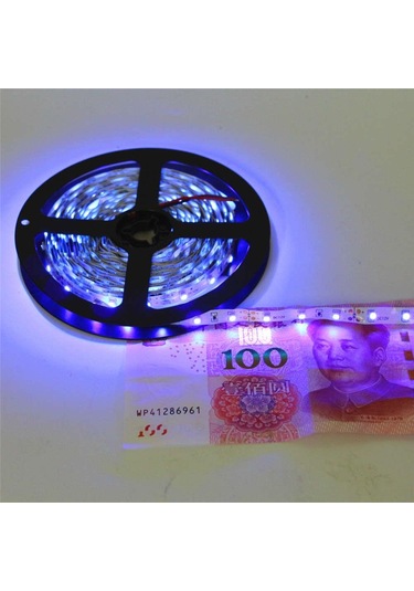 Uv 395Nm Mor Esnek Led Şerit Işık Smd 2835 Diyot 1 Mt/60 Led Dc 1
