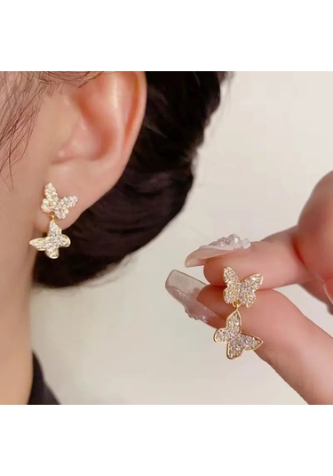 1 Çift Saplama Küpeler Kübik Zirkonya İle, Kadın Moda Piercing Takı Kızlar He Whıte Altın-renk 1.50 CM-Gümüş