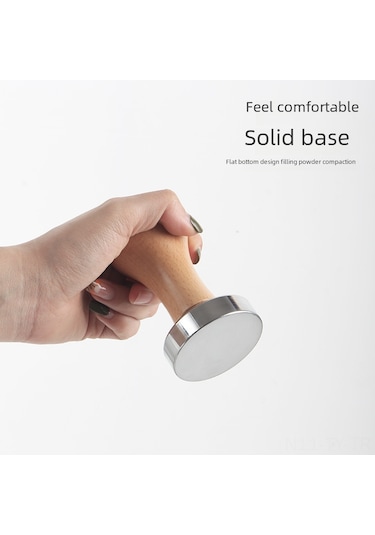 Teltree Kahve Tamamlama Aleti: Ahşap Kollü Metal Pres 51mm, Kaliteli Malzeme İle Dayanıklı, Profesyonel Kahve Hazırlama Gereci Diğer