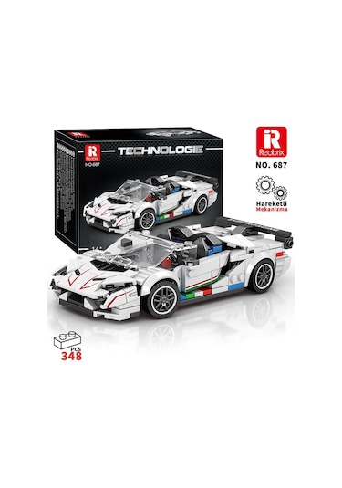 Reobrix Creator 687 Lamborghini Svj Spor Araba Yaratıcı Yapı Blok Seti Building Blocks - 348 Parça