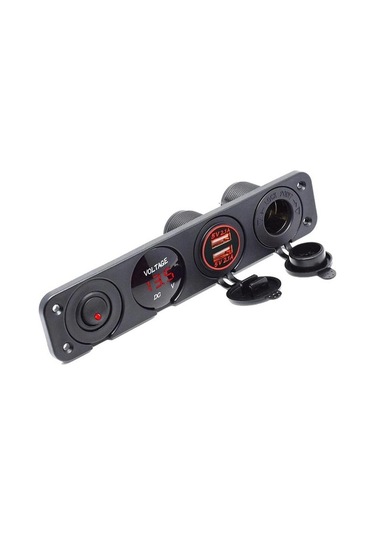 Kırmızı 4 In 1 Araba Şarjı Çift Usb Şarj Aleti 4.2a Voltmetre 12v Güç Soketi Tekne Deniz Rv Kamyon Karavan Araçları İçin Açma-kapama Anahtarı