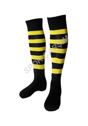 Tam Profesyonel Zebra Futbol Çorabı,Tozluk,Konç Sarı-Lacivert