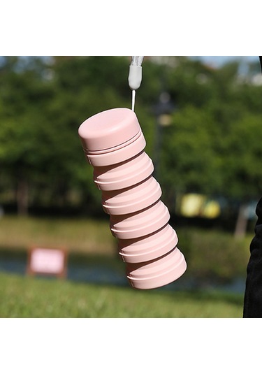 Suntek Dağcılık Kamp Seyahat Için Katlanabilir Su Şişesi Pembe