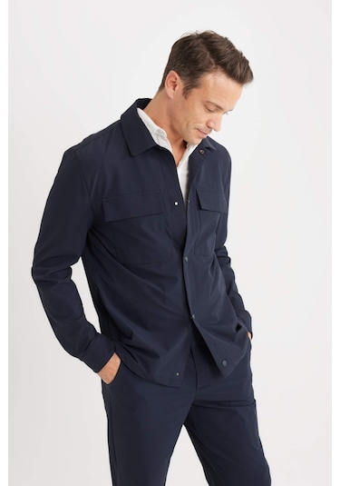 DeFacto Regular Fit Polo Yaka Çıtçıt Kapamalı Cepli Teknik Gömlek Ceket B7396AX25SPNV106 DeFacto Regular Fit Polo Yaka Çıtçıt Kapamalı Cepli Teknik Gömlek Ceket B7396AX25SPNV106