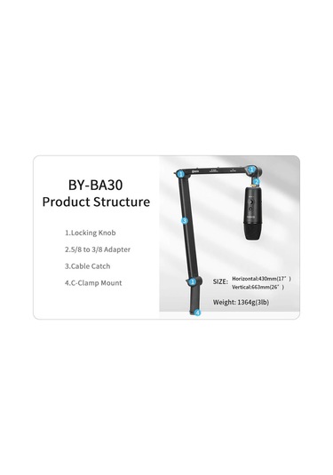Boya By Ba30 Profesyonel Masa Tipi Mikrofon Standı