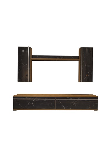 Decoraktiv Eko 5d Mdf Std Tv Ünitesi Tv Sehpası Pera - Siyah Mermer