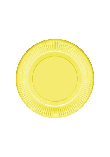 Sarı Makaron Karton Tabak 23 CM 8'li