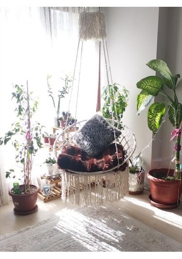 Aytekno16 Aslanbutik Pamuk İp Makrome Özel Örgü Salıncak Hamak