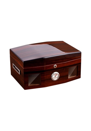 İtalyan Sediri 2 Katlı Camlı Özel Humidor Puro Kutusu Rd18