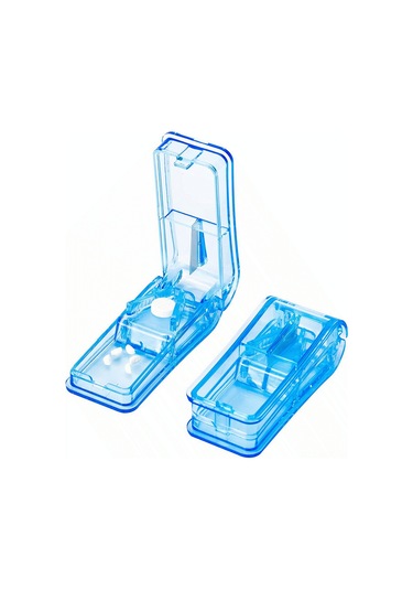 Moveevo Ev Ve Seyahat İçin Transparan Siyah İlaç Kesici Ve Saklama Kutusu - Kullanımı Kolay, Dayanıklı Malzeme Diğer