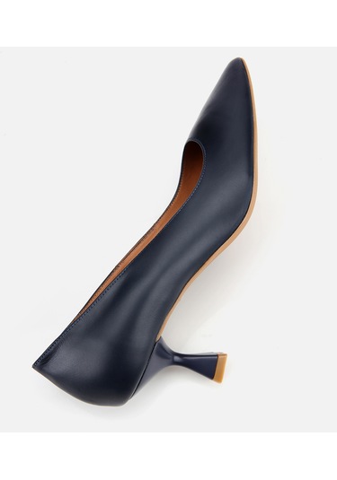 Hotiç Kadın Deri Lacivert Esnek Tabanlı İnce Topuklu Stiletto 01ayh312480a680 Lacivert