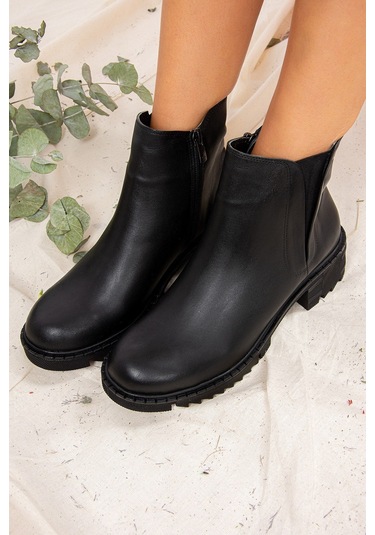 Fox Shoes Siyah Hakiki Deri Kadın Bot J654011903 Siyah