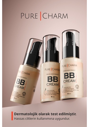 Pure Charm Salicylic Acid Uva Uvb Koruması Nemlendirici Kapatıcı BB Krem SPF50 Pa+++ PC20 50 ML