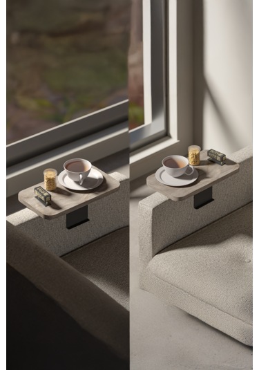 İkili Yan Sehpa Ayarlanabilir Tepsi Dikdörtgen Gordion